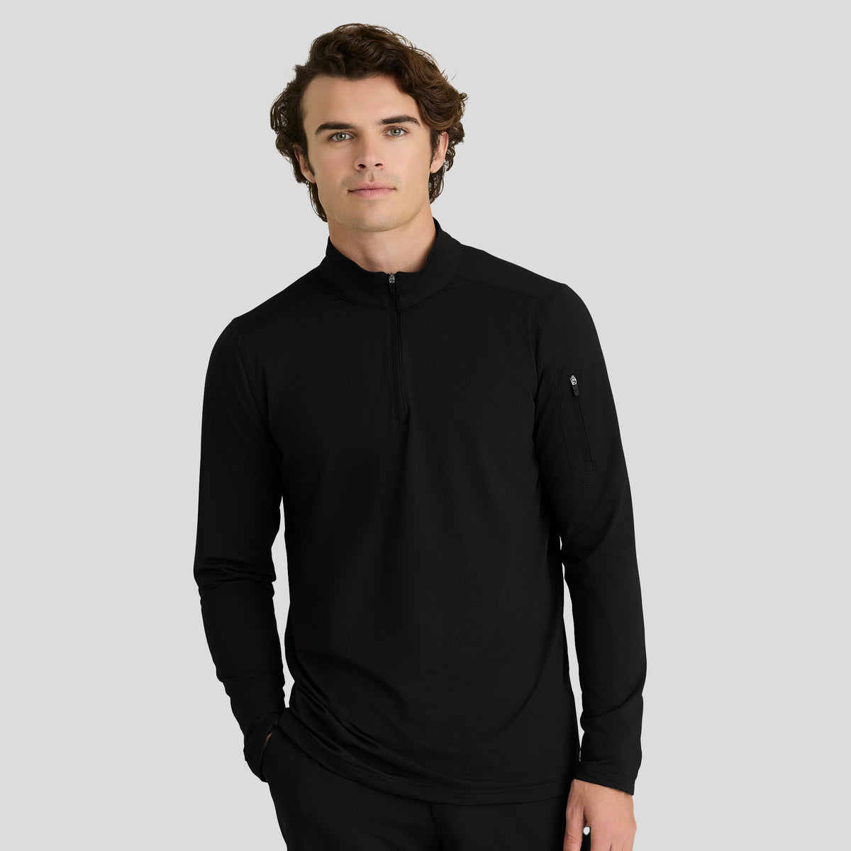Men's Propel Mock Neck Long Sleeve Top | Black