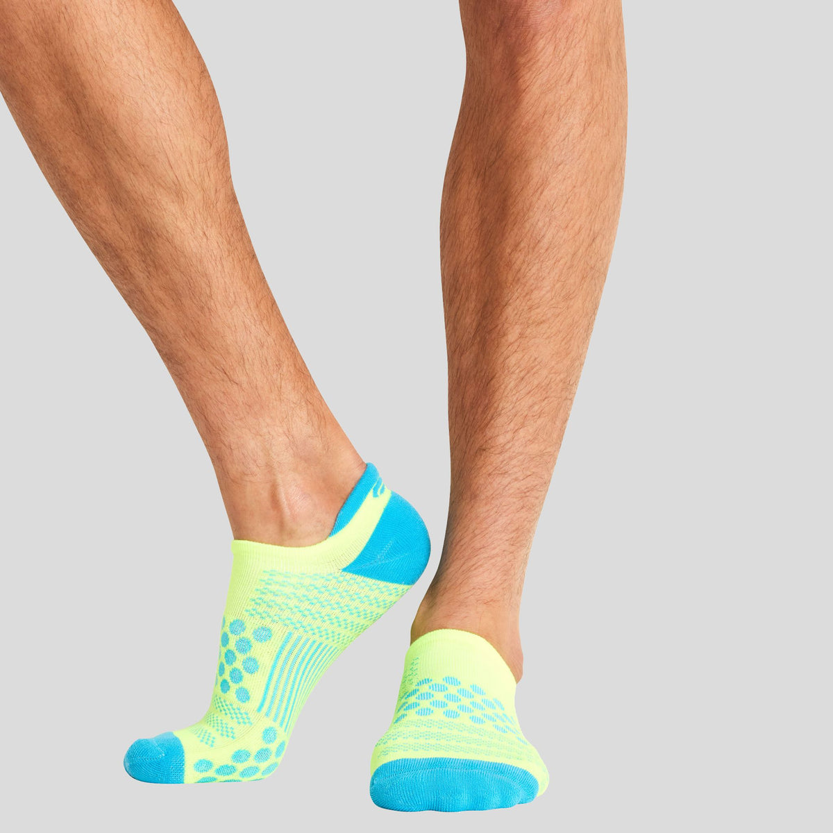 Hustle Athletic Ankle Sock | Hyper Yellow/Turquoise