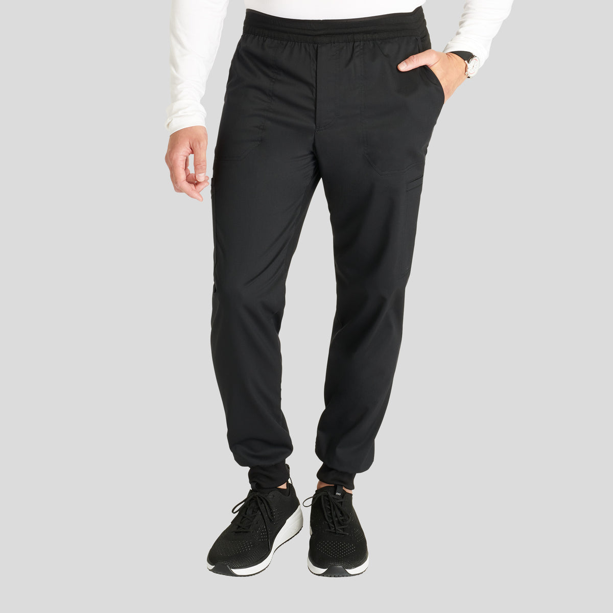 Men's Mesh Trim Jogger Scrub Pant | Black