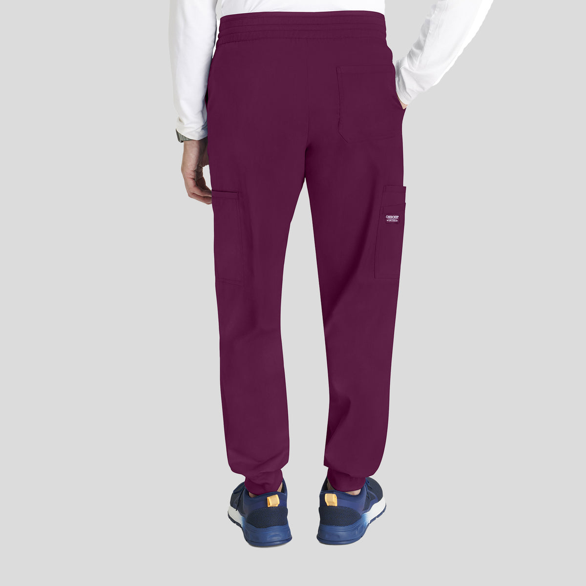 Men's Mesh Trim Jogger Scrub Pant | Wine