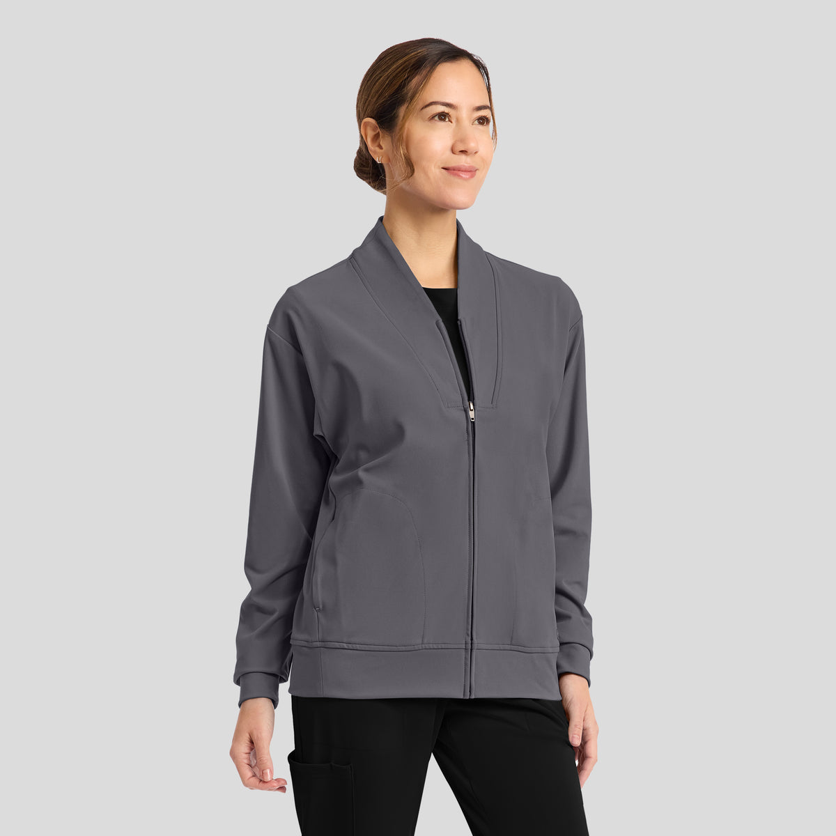 Achieve Warm-Up Scrub Jacket | Pewter