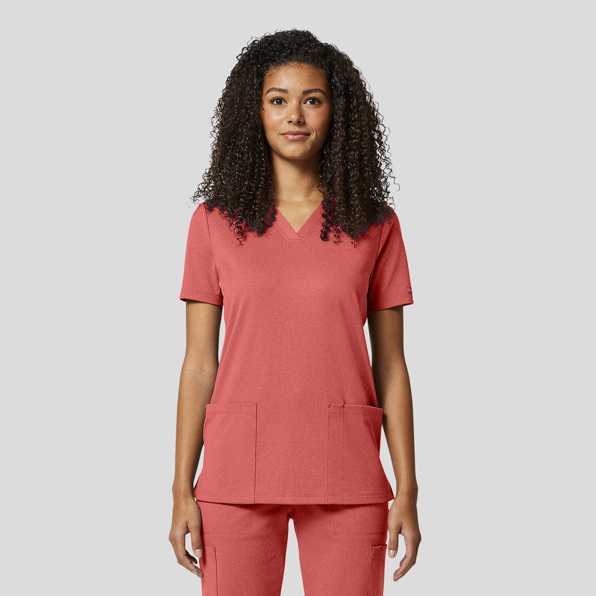 Achieve 2-Pocket Scrub Top | True Coral