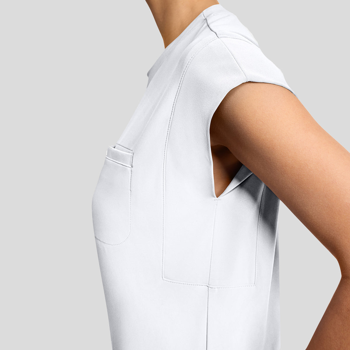 Achieve Crew Neck Scrub Top | White