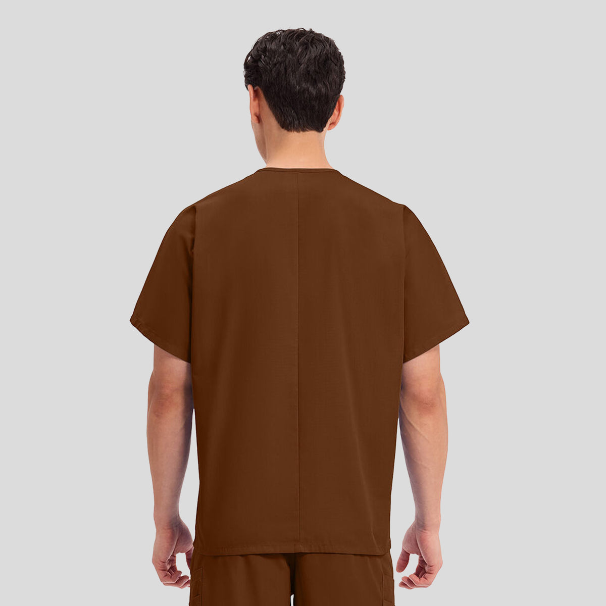 Unisex V-Neck 1 Pocket | Chocolate