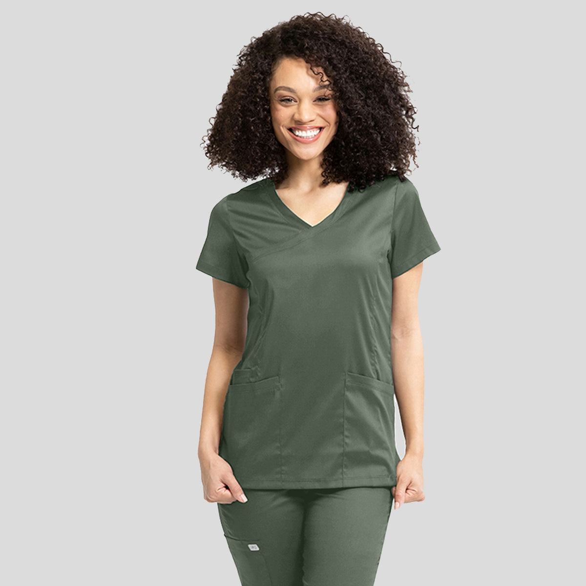 Womenβs Mock Wrap Knit Side Top | Olive