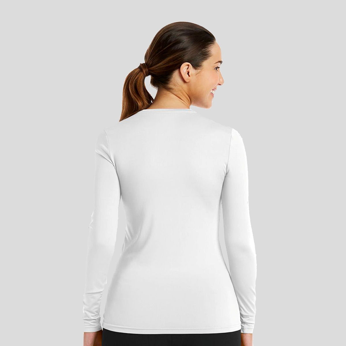 Women's Long Sleeve Underscrub Tee | White