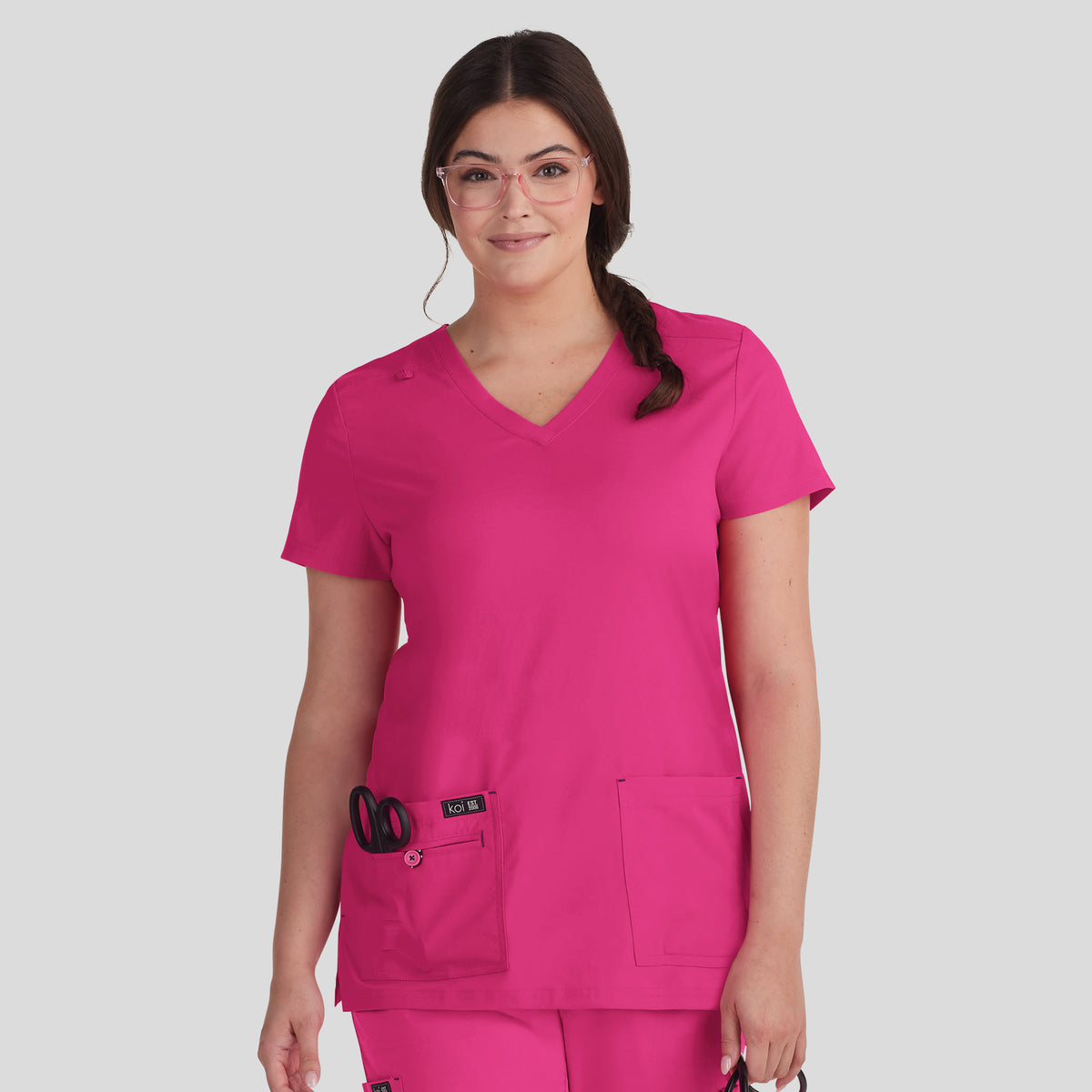 Becca Women's 4-Pocket Stretch Top | Flamingo Pink