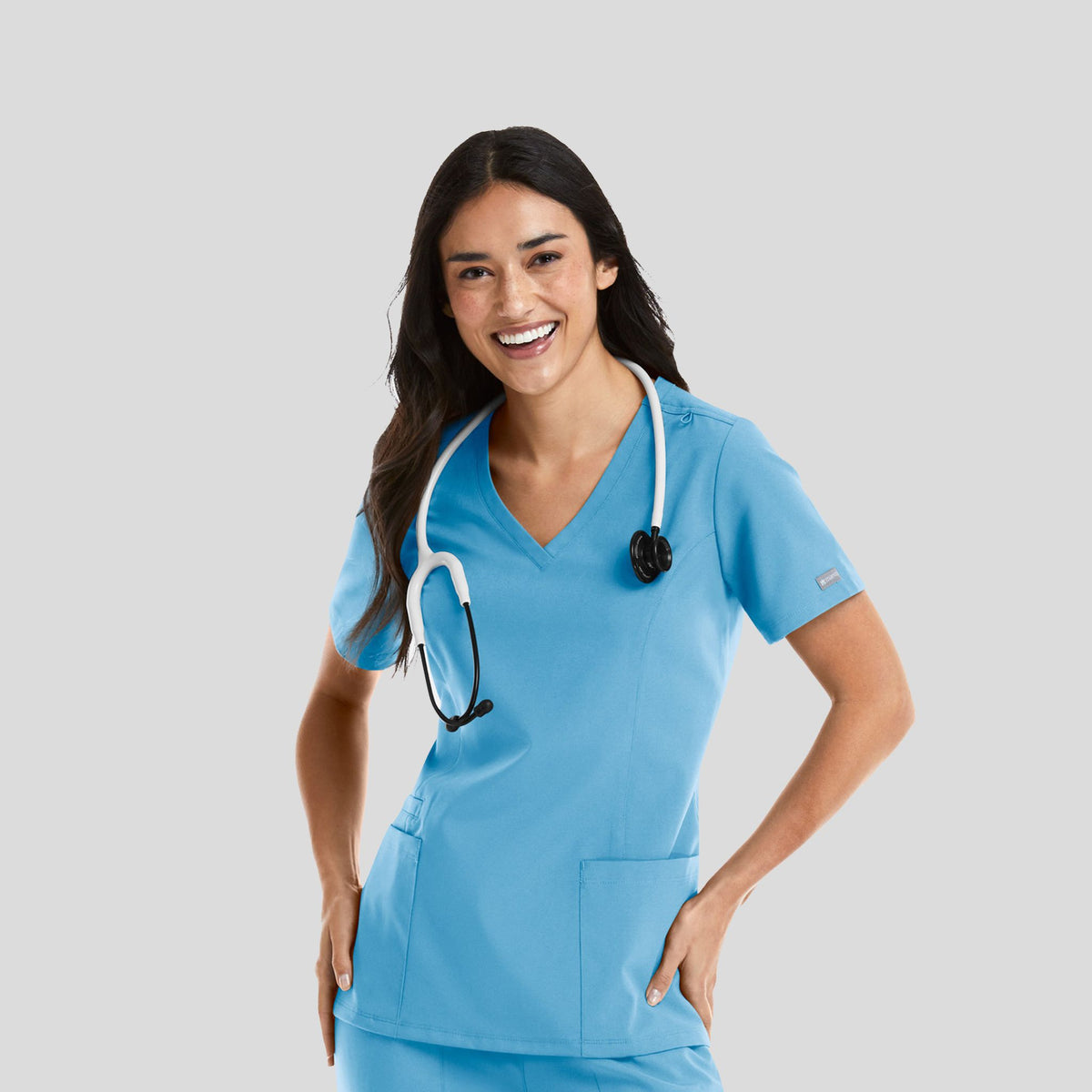 Women's Double V-neck Top | Turquoise