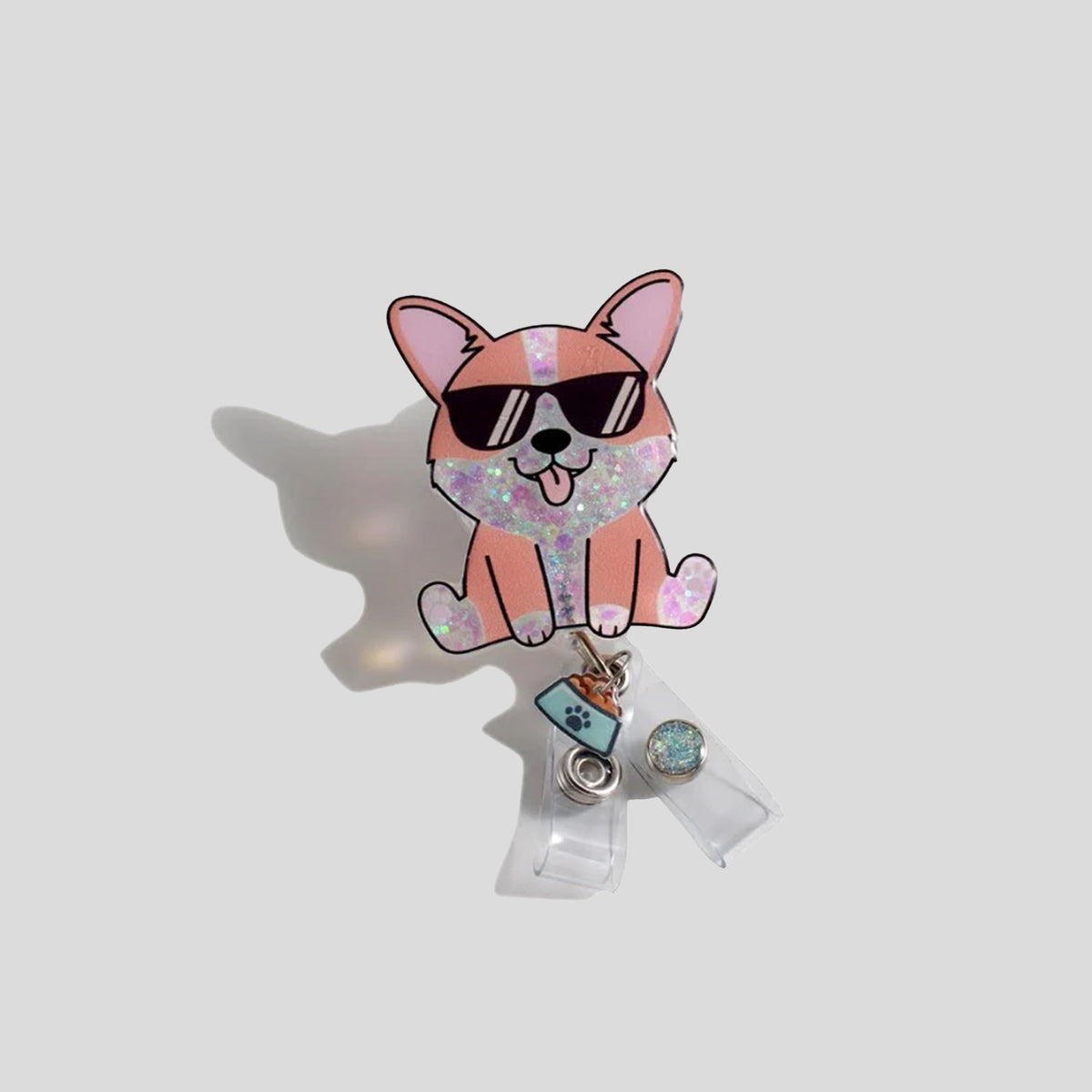 Glitterific Corgi Badge Holder