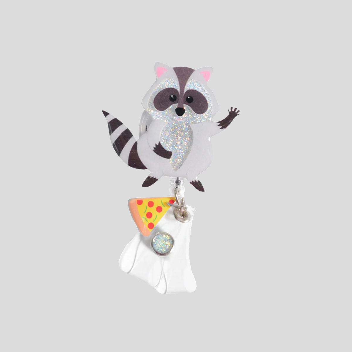 Glitterific Raccoon Badge Holder