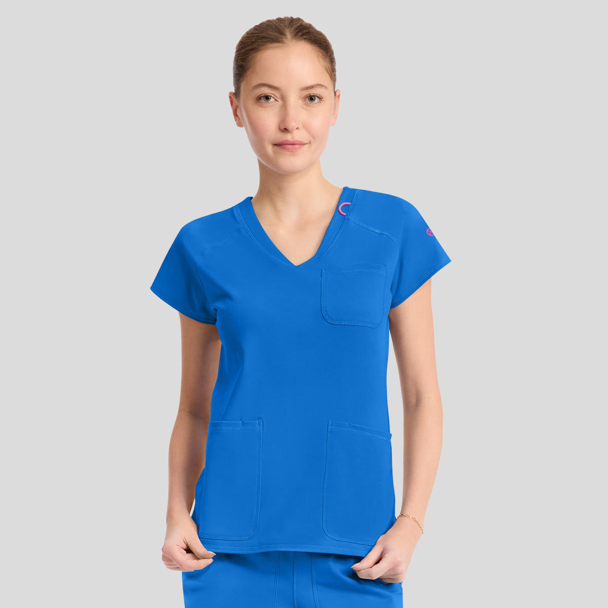 3-Pocket STRETCH V-Neck Scrub Top | Royal