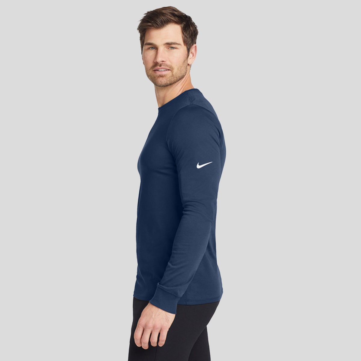 Dri-FIT Cotton/Poly Long Sleeve Tee | College Navy