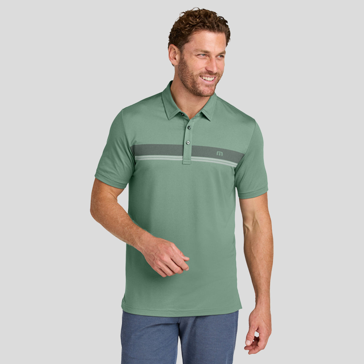 Glenview Stripe Polo | Laurel Green