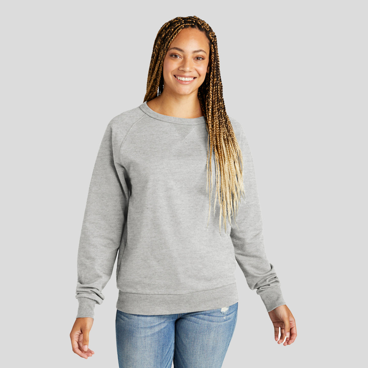 Unisex Organic French Terry Crewneck Sweatshirt | Granite Grey Heather