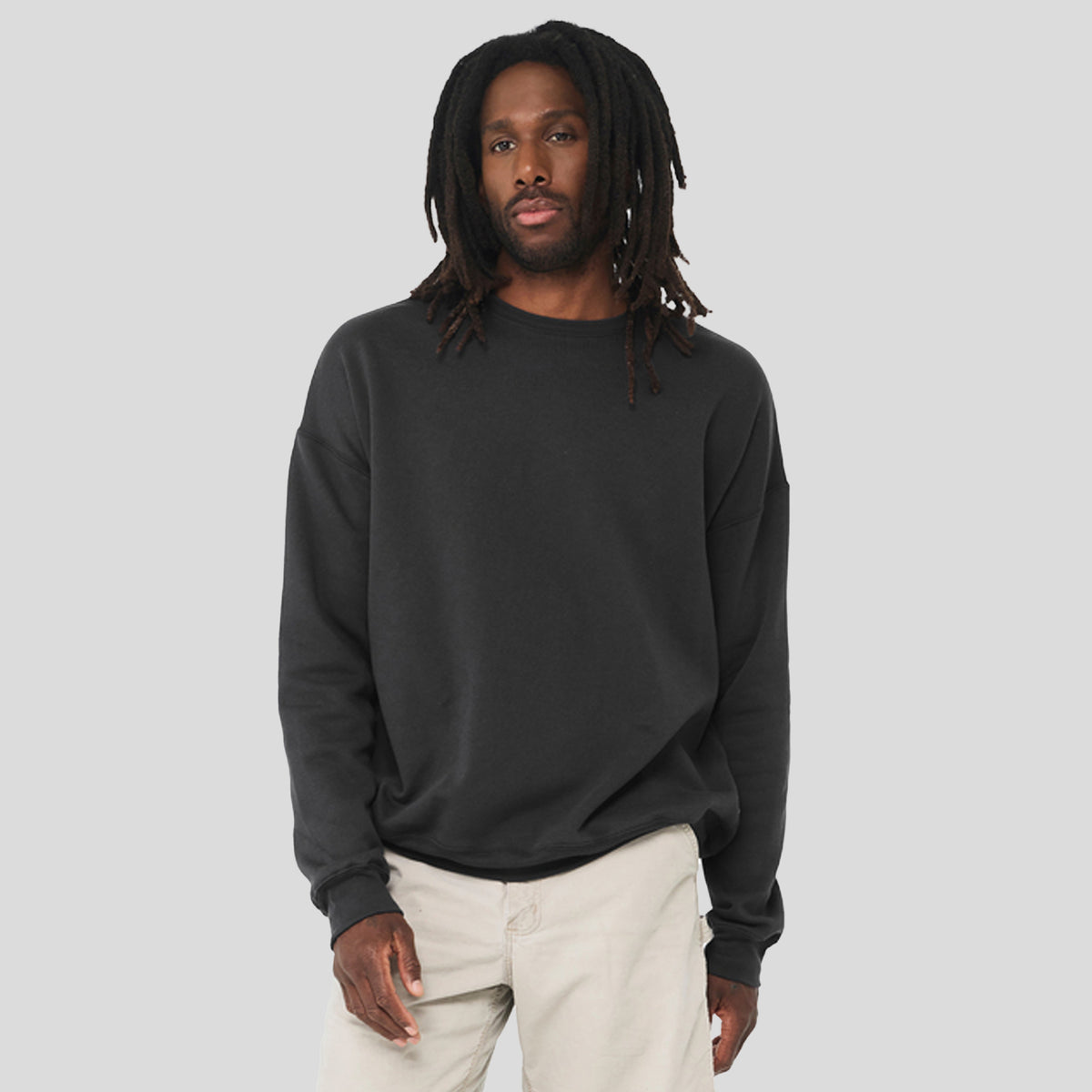 Unisex Sponge Fleece Drop Shoulder Sweatshirt | Dark Grey