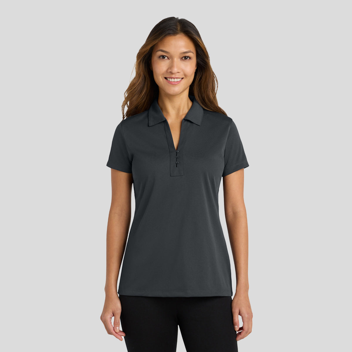 Women's Tech Pique Polo | Grey Smoke