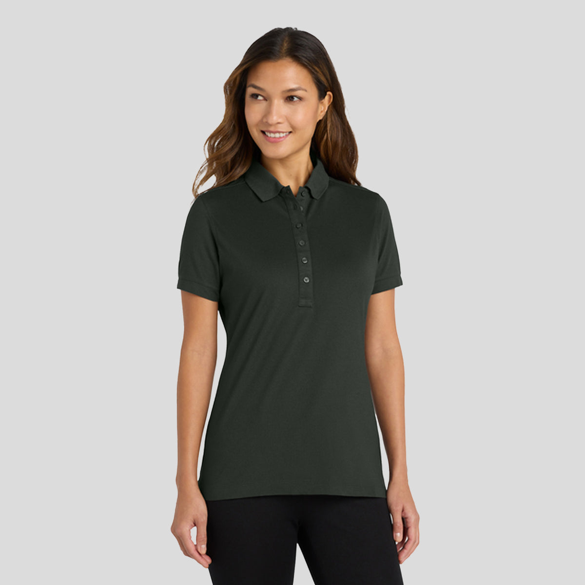 Women's Stretch Pique Polo | Grey Smoke