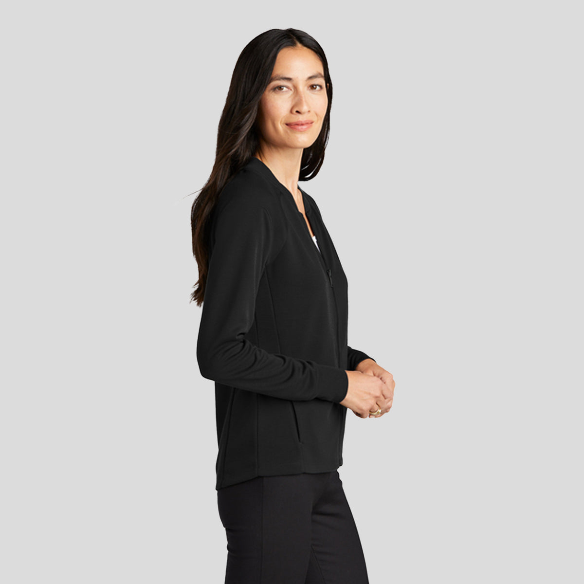 Women's Double-Knit Bomber | Deep Black