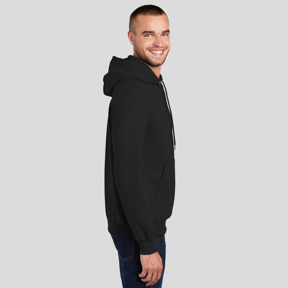 Tall Essential Fleece Pullover Hooded Sweatshirt | Jet Black