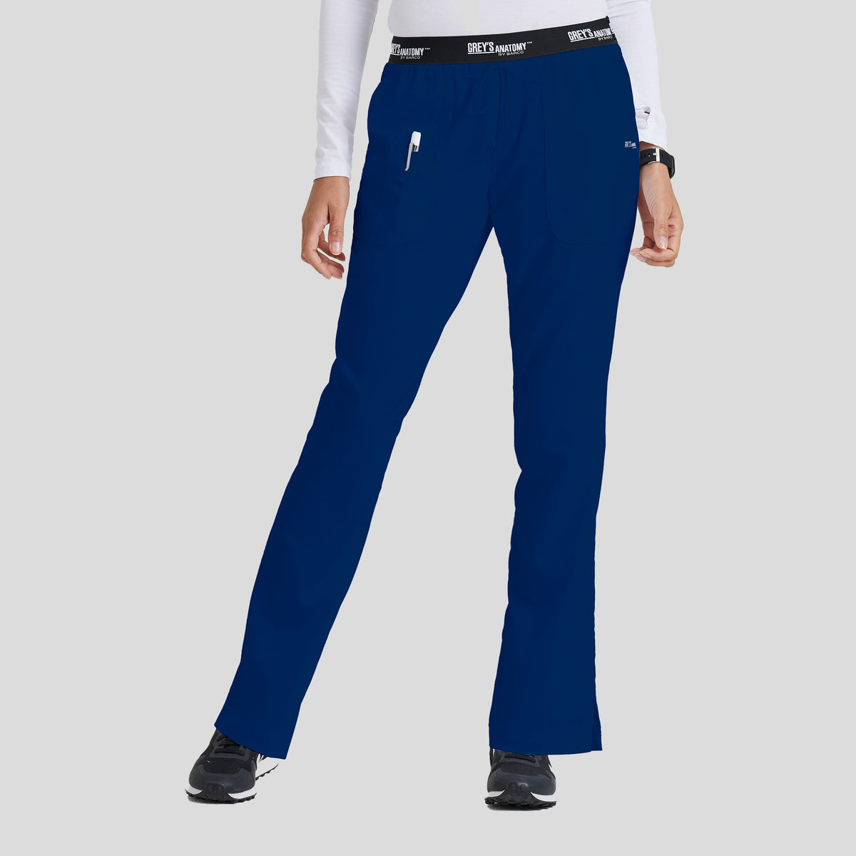 Aubrey 3-Pocket Low-Rise Flared Leg Scrub Pant | Indigo