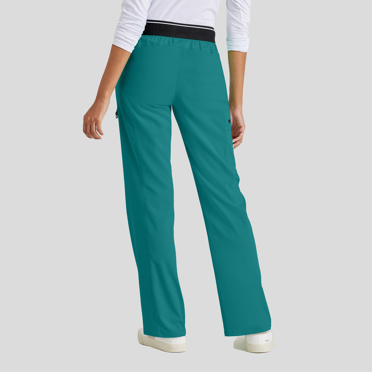 Kim 3-Pocket Mid-Rise Straight Leg Scrub Pant | Teal