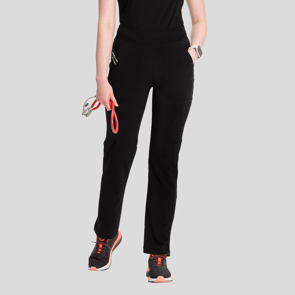 Inifnity Mid Rise Tapered Leg Pull-On Scrub Pant | Black