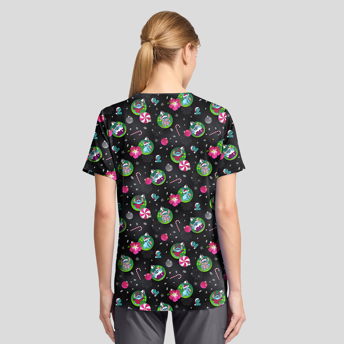 Print Scrub Top | Baubles and Bulbs