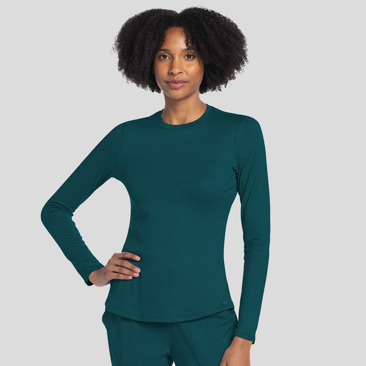Long Sleeve Underscrub Knit Tee | Caribbean