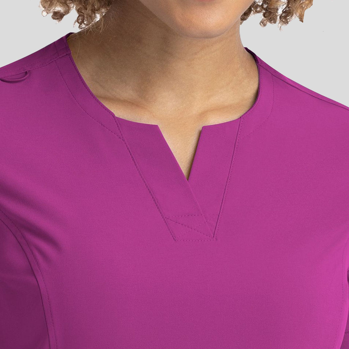 Notched Crew Neck Top | Razzleberry