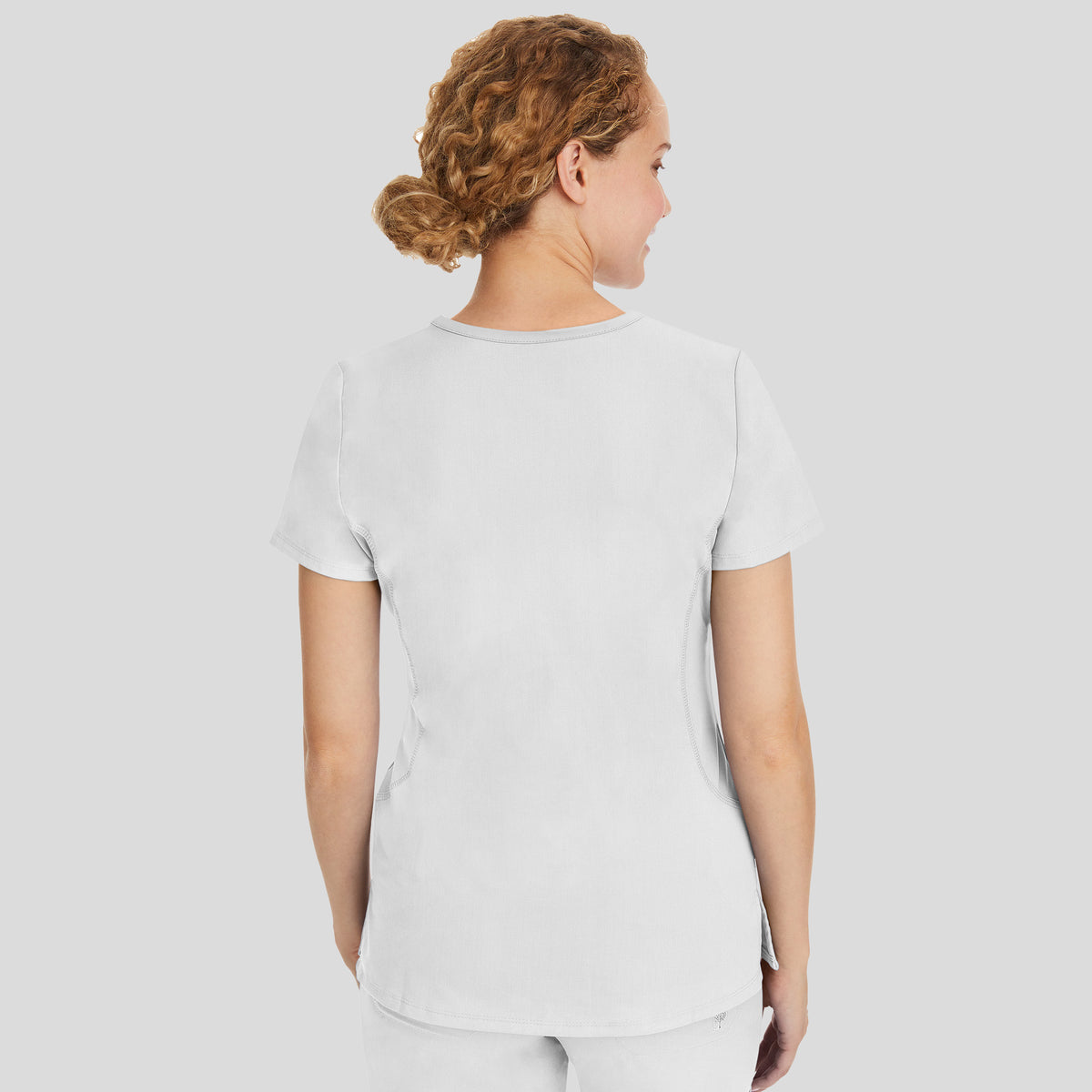 Juliet V-Neck Yoga Scrub Top | White