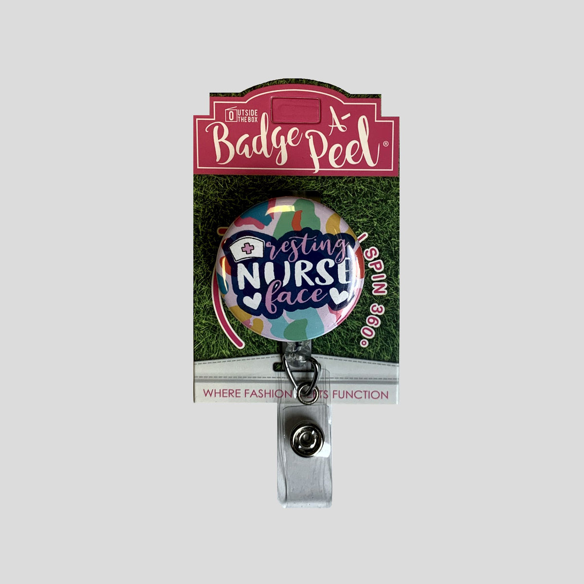 Resting Nurse Face Badge Holder