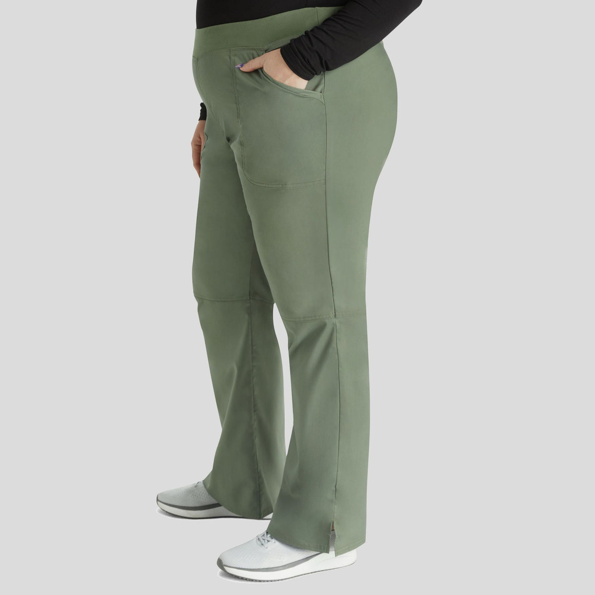 Women's Elastic Waistband Cargo Pull-On Scrub Pant | Olive
