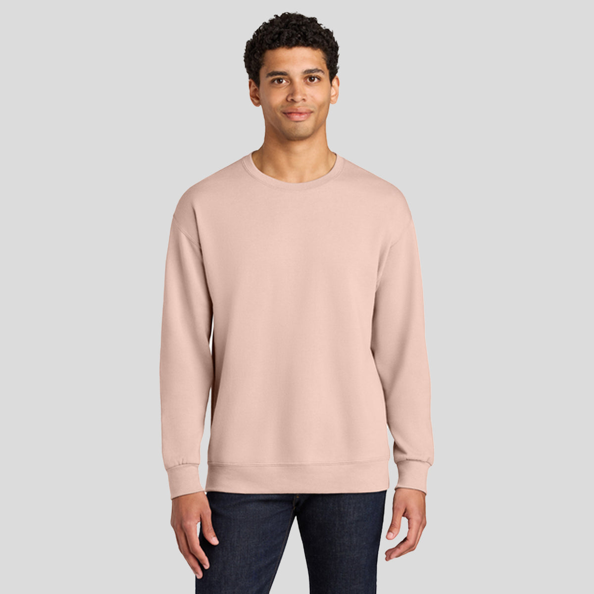 Ultimate™ Unisex CVC Ring Spun Crewneck Sweatshirt | Blush Pink