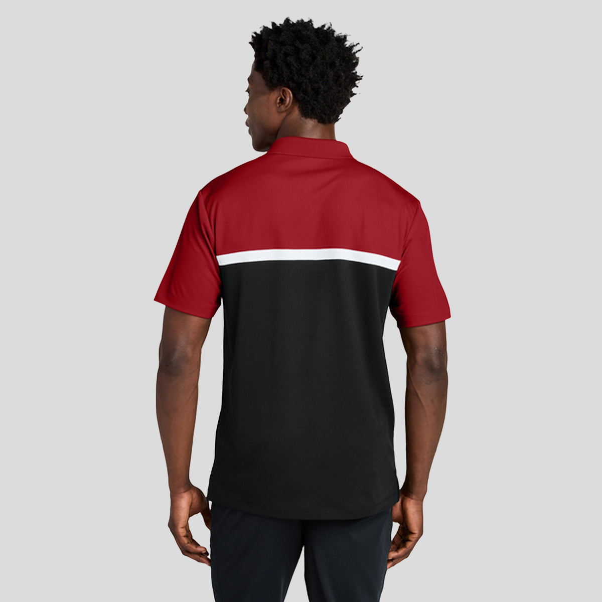 UV Micropique Colorblock Polo | Deep Red/Black/White