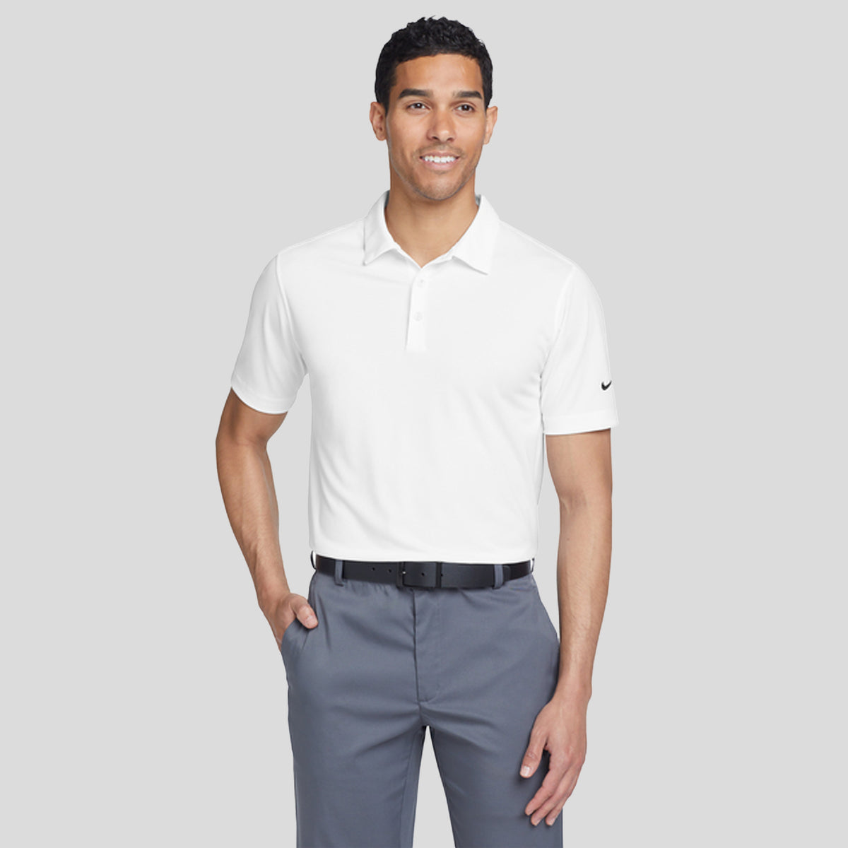 Dri-FIT Vertical Mesh Polo | White