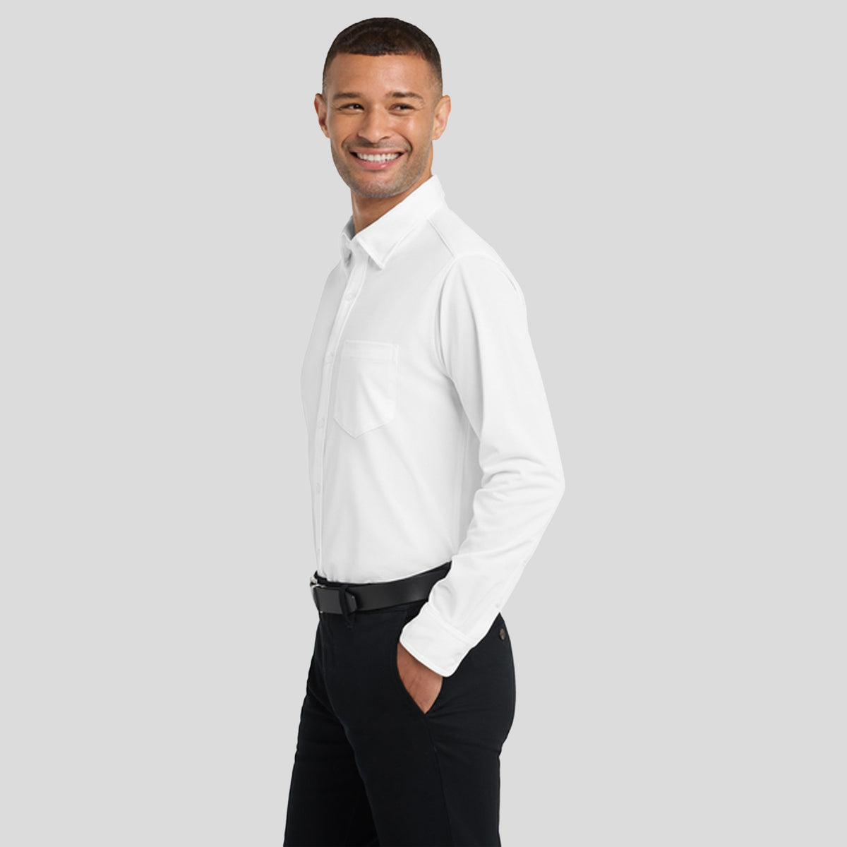 Dimension Knit Dress Shirt | White
