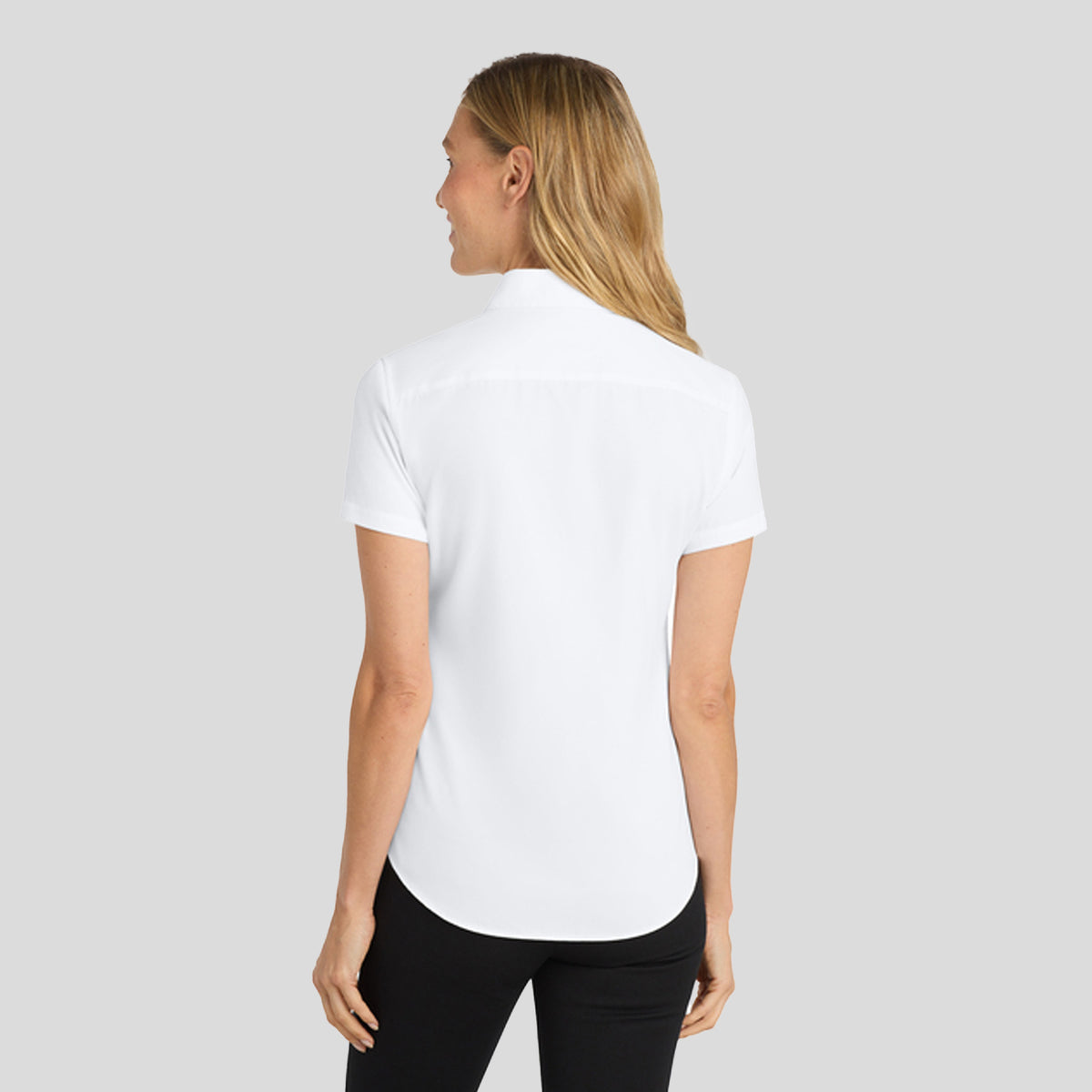 Women's Short Sleeve Easy Care Shirt | White/Light Stone