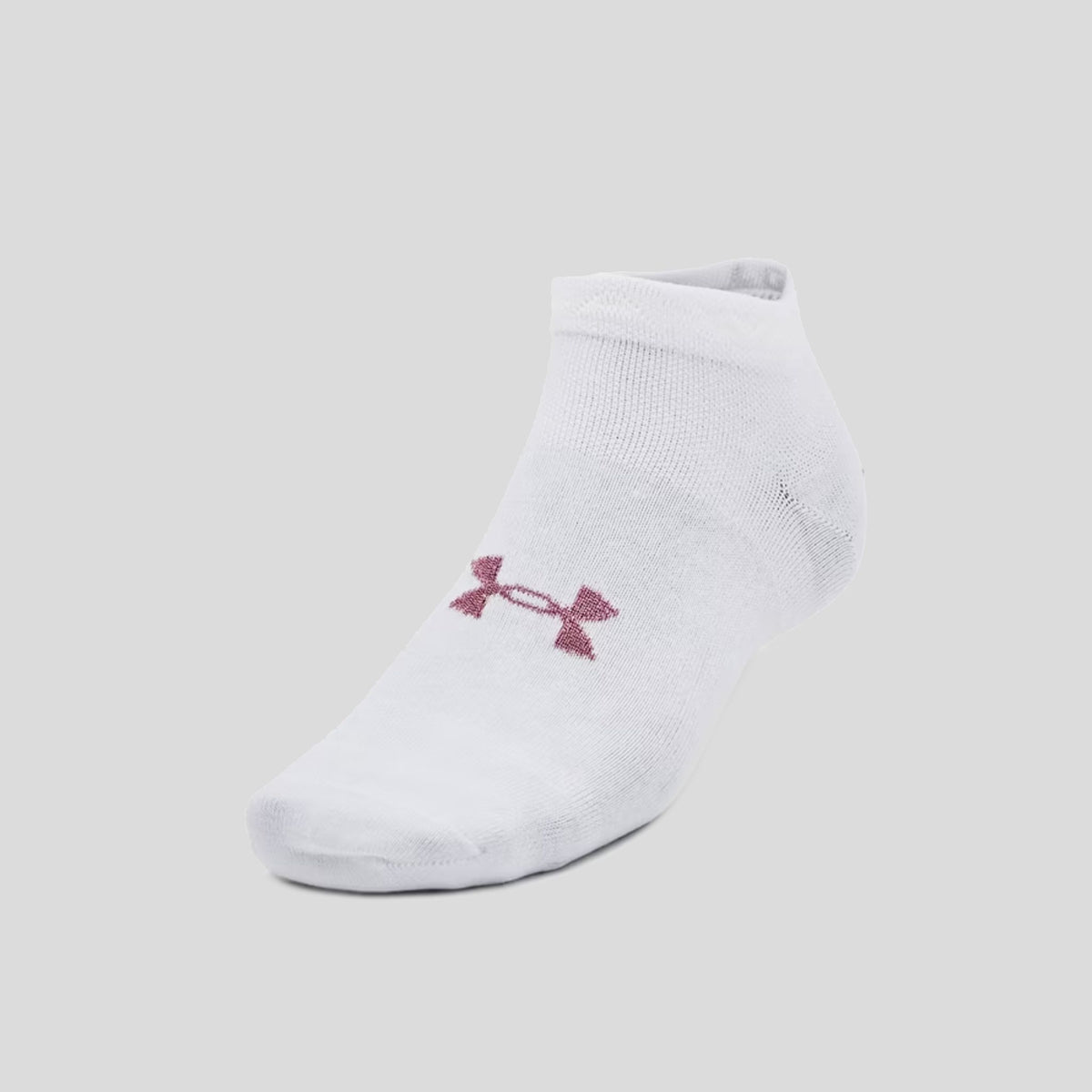 Unisex UA Essential 3-Pack Low Socks | White/Pink Elixir